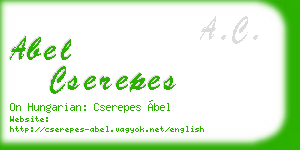 abel cserepes business card